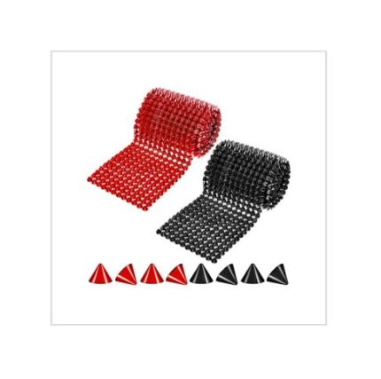 Juexica 2 Yards Sew Stitch on Spike Studs Cone Flatback Spikes for Halloween